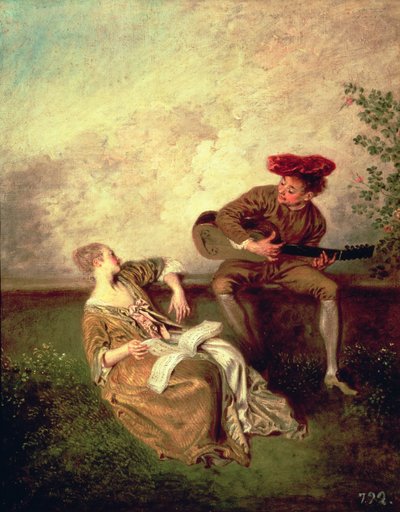 La lezione di canto da Jean Antoine Watteau